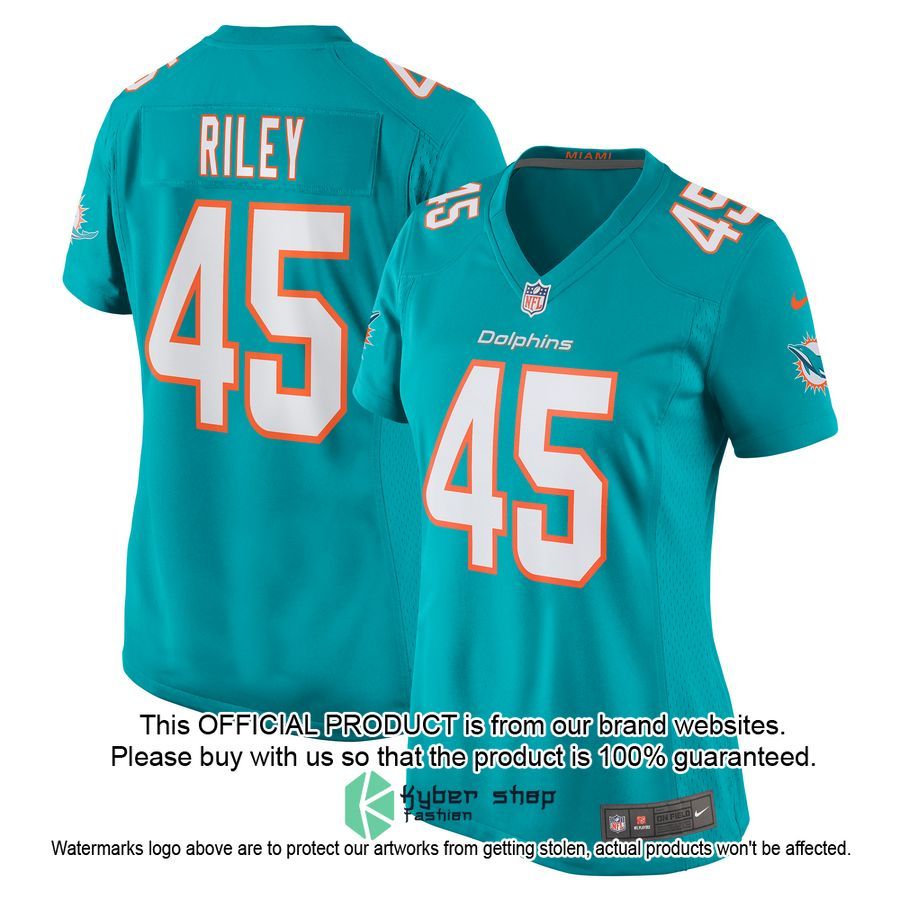 Duke Riley Miami Dolphins Aqua Football Jersey