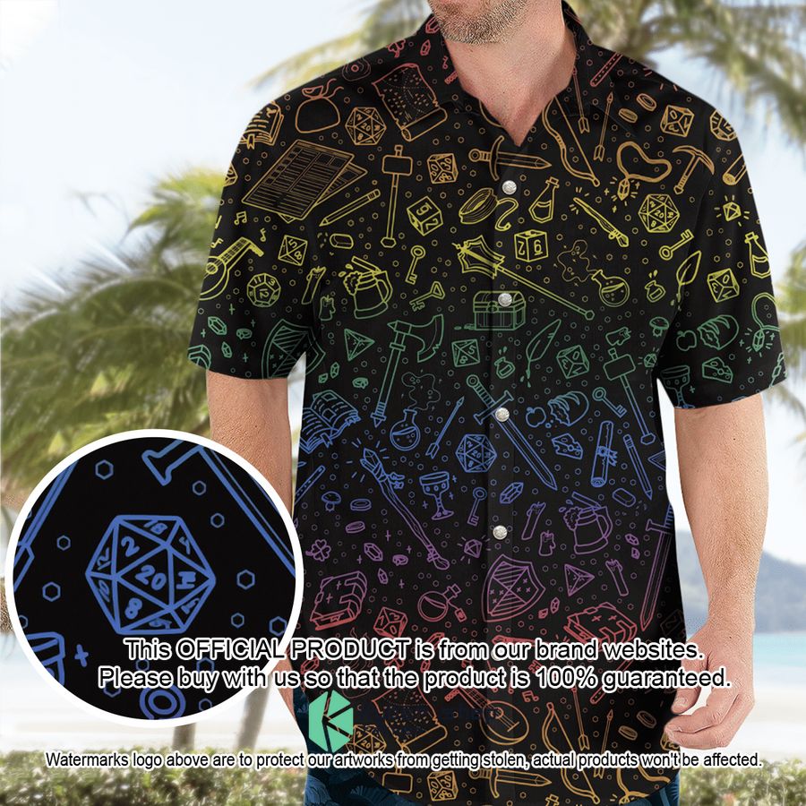 Dungeons and Dragons Tabletop RPG Pattern Hawaiian Shirt