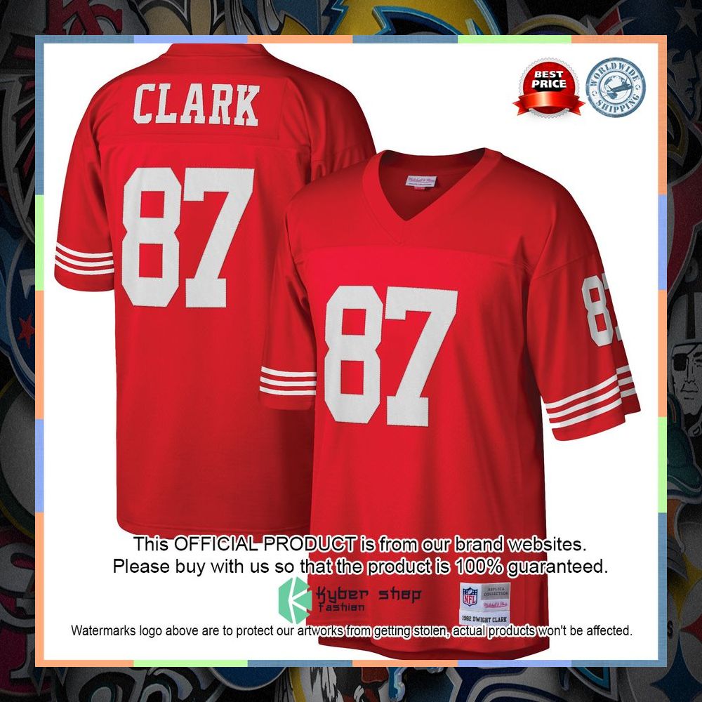 Dwight Clark San Francisco 49ers Mitchell & Ness Legacy Replica Scarlet Football Jersey 5 Dwight Clark San Francisco 49ers Mitchell & Ness Legacy Replica Scarlet Football Jersey word3
