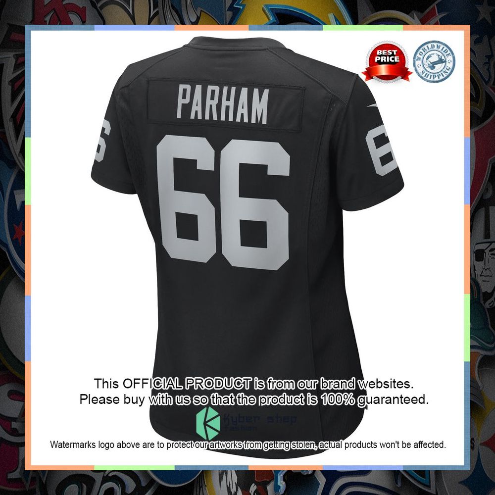 Dylan Parham Las Vegas Raiders Women's Black Football Jersey 5 Dylan Parham Las Vegas Raiders Women's Black Football Jersey word2