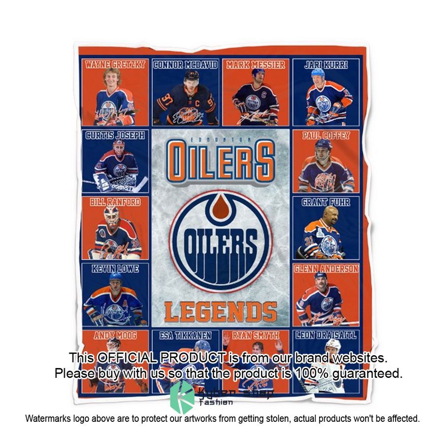 Edmonton Oilers Legends Players NHL Blanket