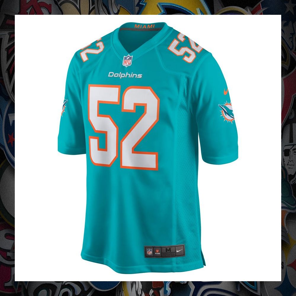 Elandon Roberts Miami Dolphins Aqua Football Jersey 6 Elandon Roberts Miami Dolphins Aqua Football Jersey word1