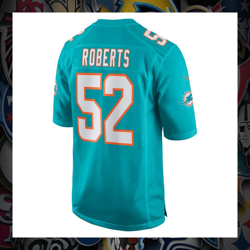 Elandon Roberts Miami Dolphins Aqua Football Jersey 7 Elandon Roberts Miami Dolphins Aqua Football Jersey word1