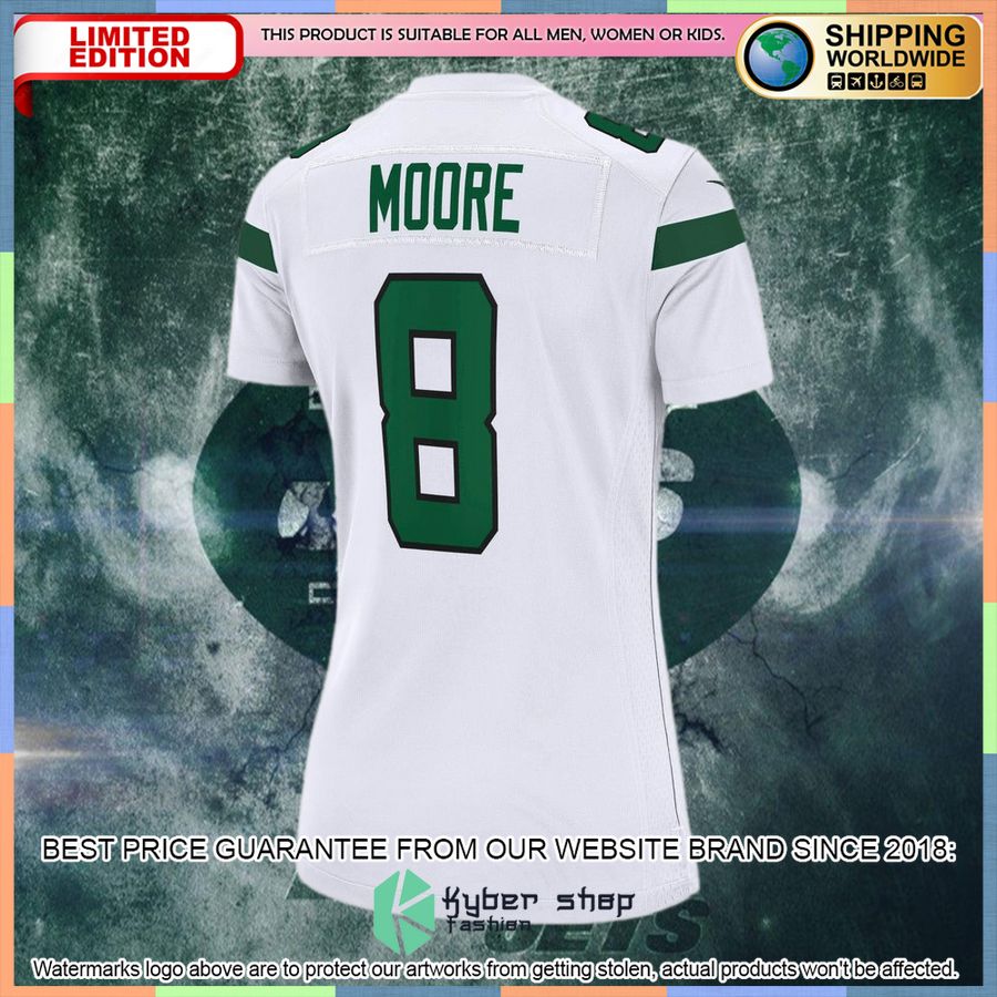 Elijah Moore New York Jets Women's White Football Jersey 6 Elijah Moore New York Jets Women's White Football Jersey word1