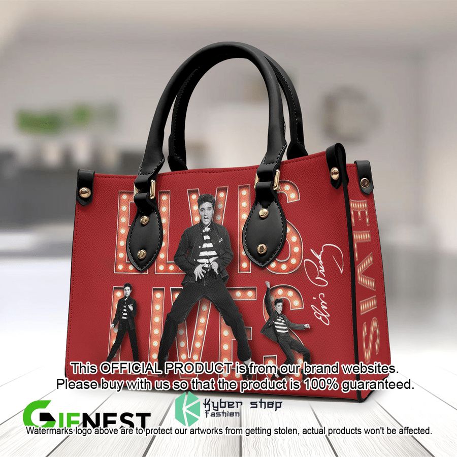 Elvis Presley Lives Leather Bag word2