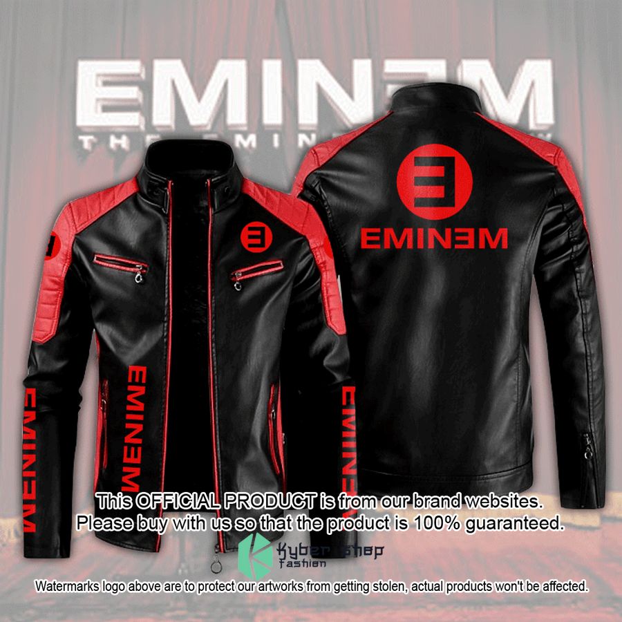 Eminem Motor Block Leather Jacket word1
