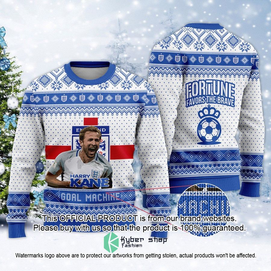 England Harry Kane Fortune Favors The Brave FiFa Qatar World Cup 2022 Christmas Sweater