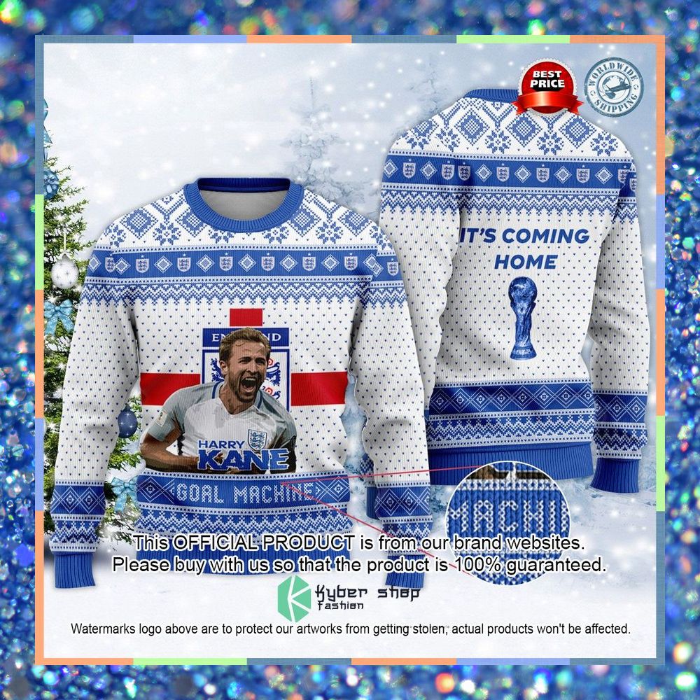 England Harry Kane It's Coming Home FiFa Qatar World Cup 2022 Christmas Sweater 3 England Harry Kane It's Coming Home FiFa Qatar World Cup 2022 Christmas Sweater word3