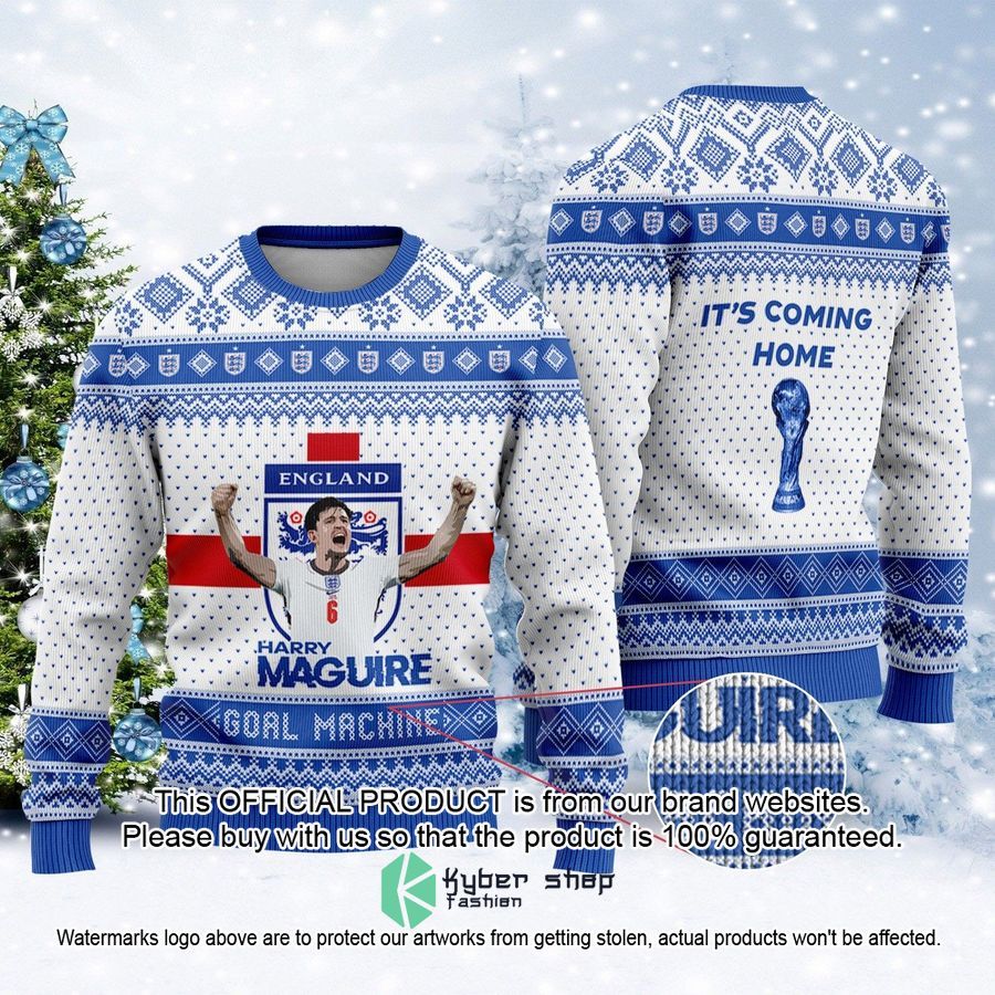England Harry Maguire It's Coming Home FiFa World Cup Qatar 2022 Christmas Sweater