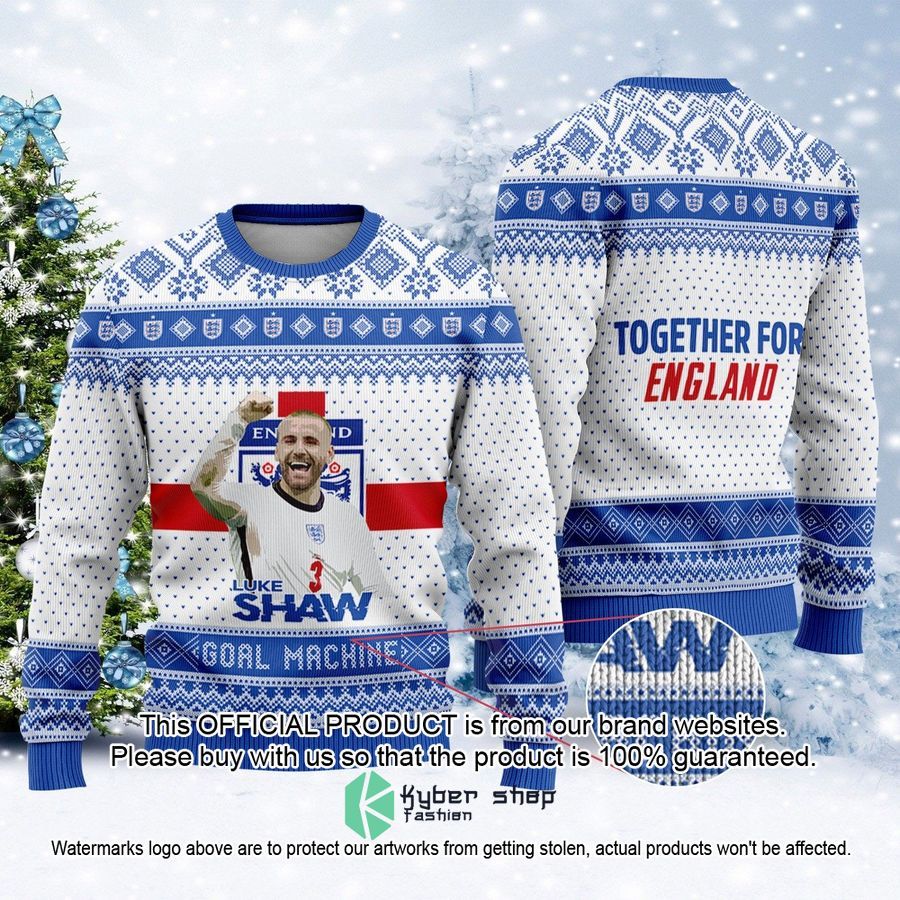 England Luke Shaw Together For England FiFa World Cup Qatar 2022 Christmas Sweater