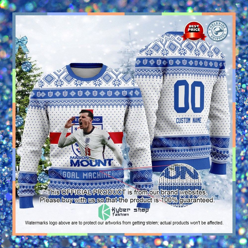 England Mason Mount Custom Name And Number FiFa World Cup Qatar 2022 Christmas Sweater 3 England Mason Mount Custom Name And Number FiFa World Cup Qatar 2022 Christmas Sweater word1