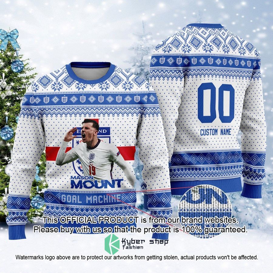 England Mason Mount Custom Name And Number FiFa World Cup Qatar 2022 Christmas Sweater