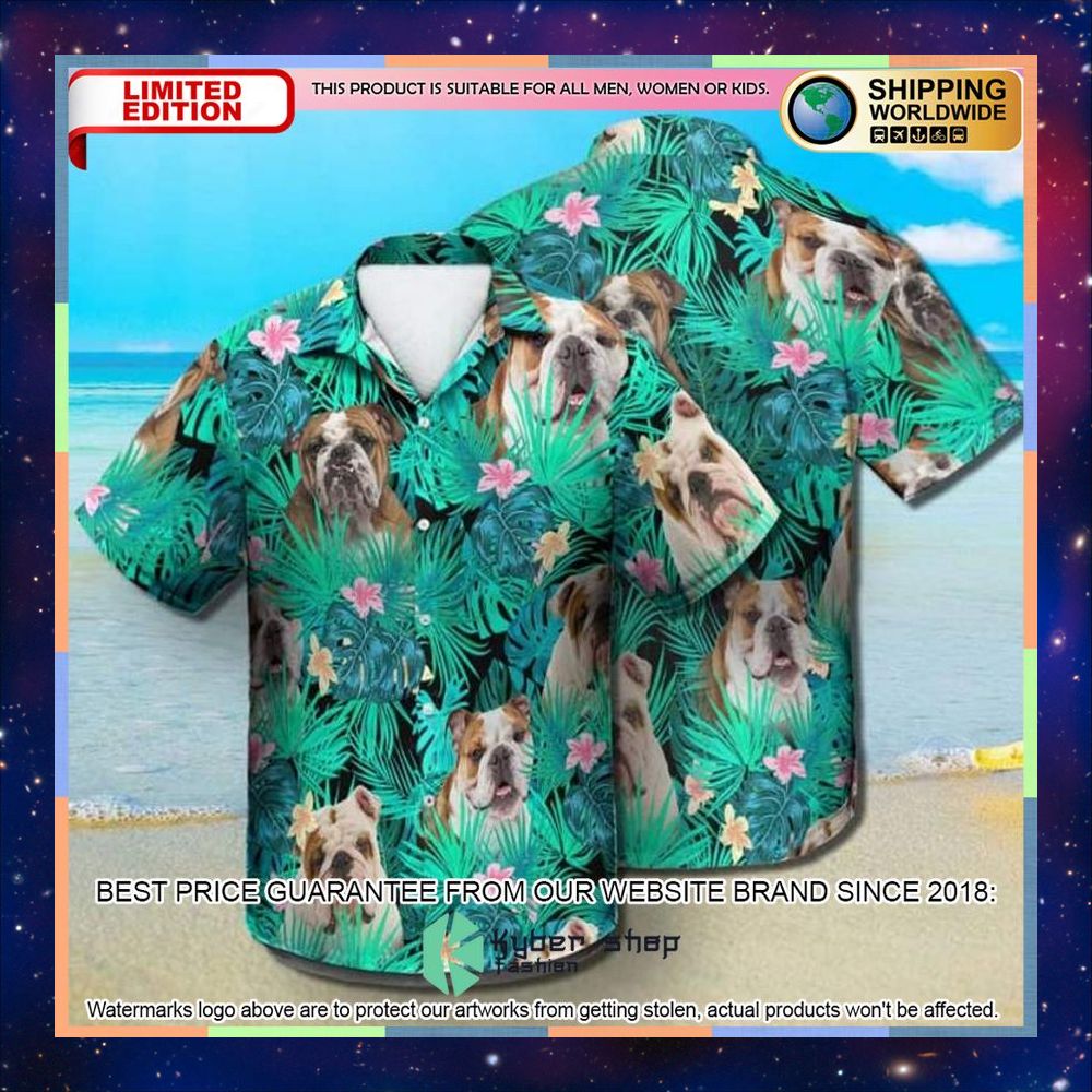 English Bulldog Summer Leaves Hawaiian Shirt 3 English Bulldog Summer Leaves Hawaiian Shirt word3