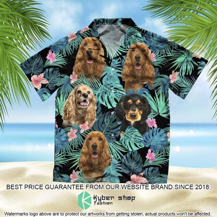 English Cocker Spaniel Summer Leaves Hawaiian Shirt