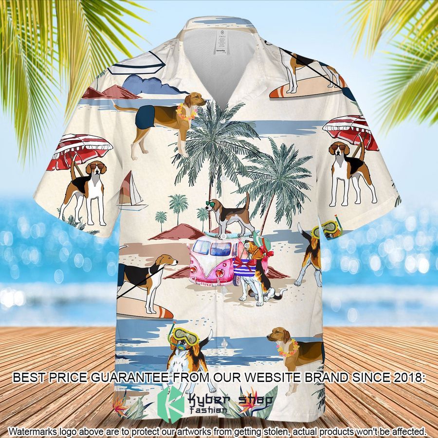 English Foxhound Beach Hawaiian Shirt
