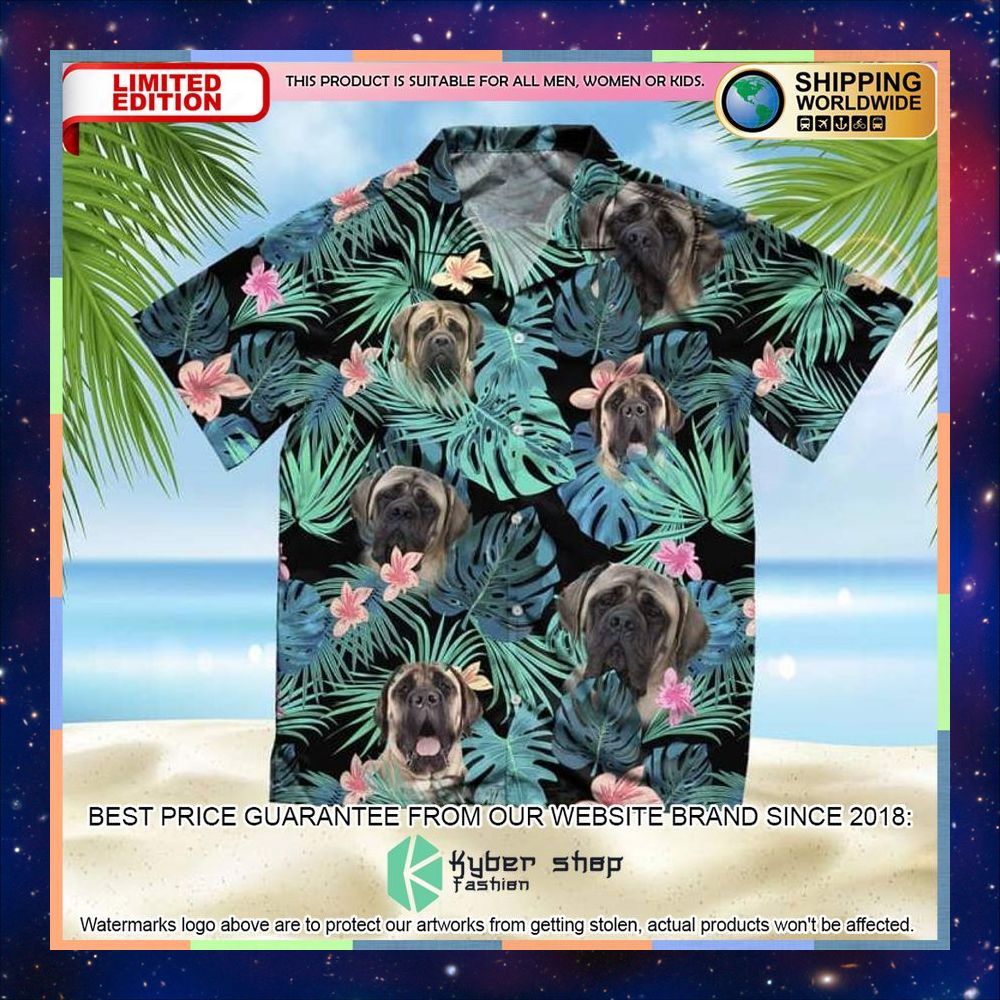 English Mastiff Summer Leaves Hawaiian Shirt 3 English Mastiff Summer Leaves Hawaiian Shirt word1