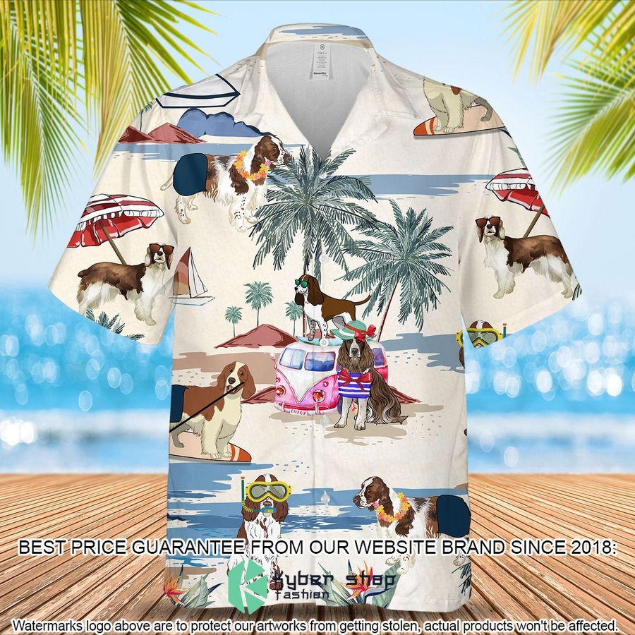 English Springer Spaniel Summer Beach Hawaiian Shirt