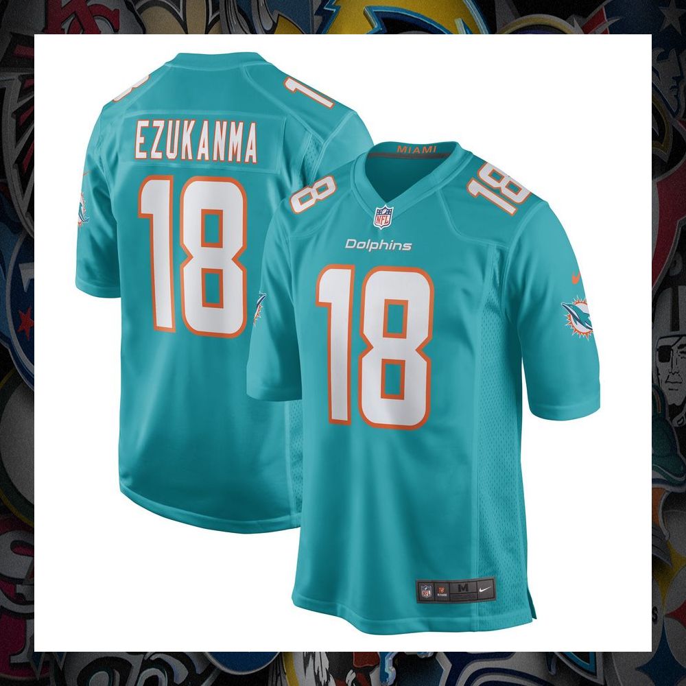 Erik Ezukanma Miami Dolphins Aqua Football Jersey 8 Erik Ezukanma Miami Dolphins Aqua Football Jersey word3