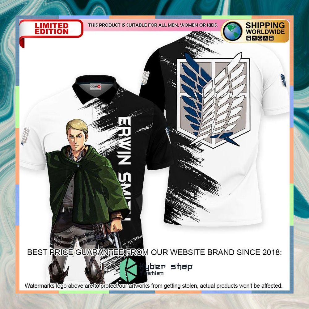 Erwin Smith Attack On Titan Anime Polo Shirt 4 Erwin Smith Attack On Titan Anime Polo Shirt word3
