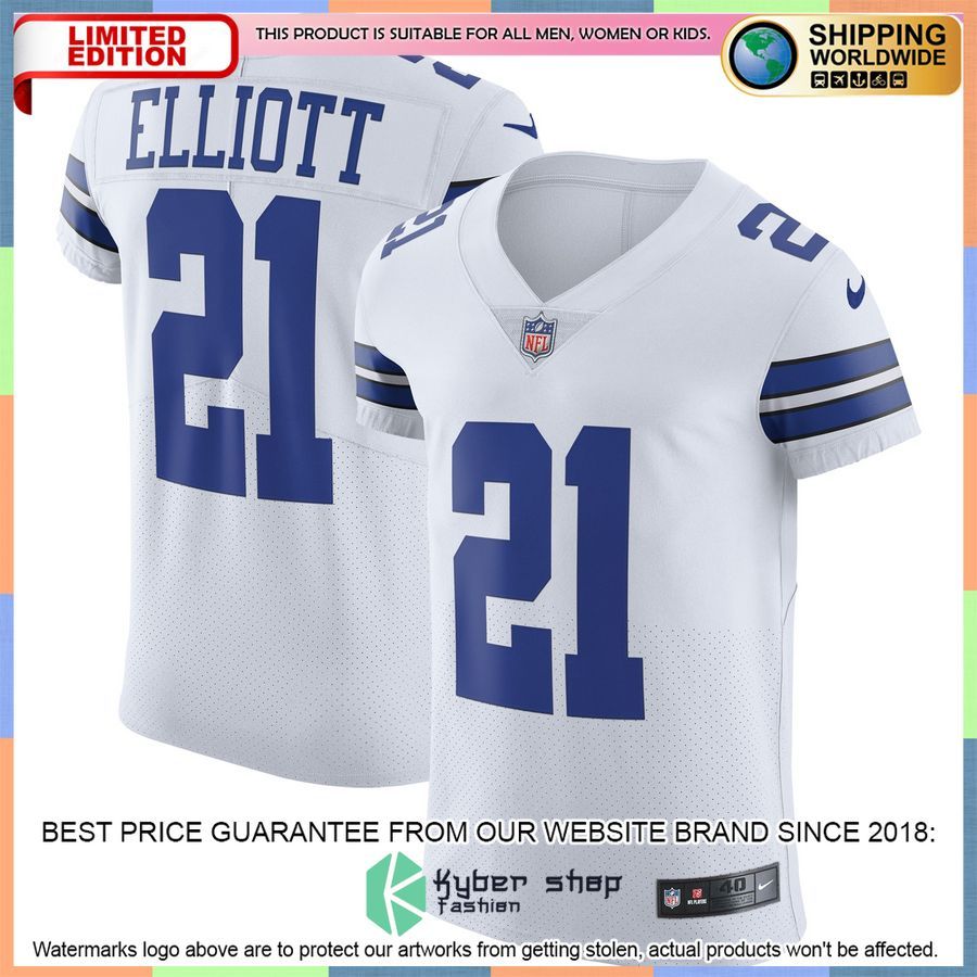 Ezekiel Elliott Dallas Cowboys Vapor Elite White Football Jersey