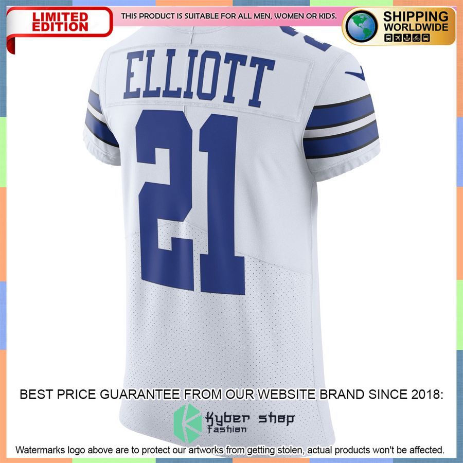 Ezekiel Elliott Dallas Cowboys Vapor Elite White Football Jersey 3 Ezekiel Elliott Dallas Cowboys Vapor Elite White Football Jersey word1