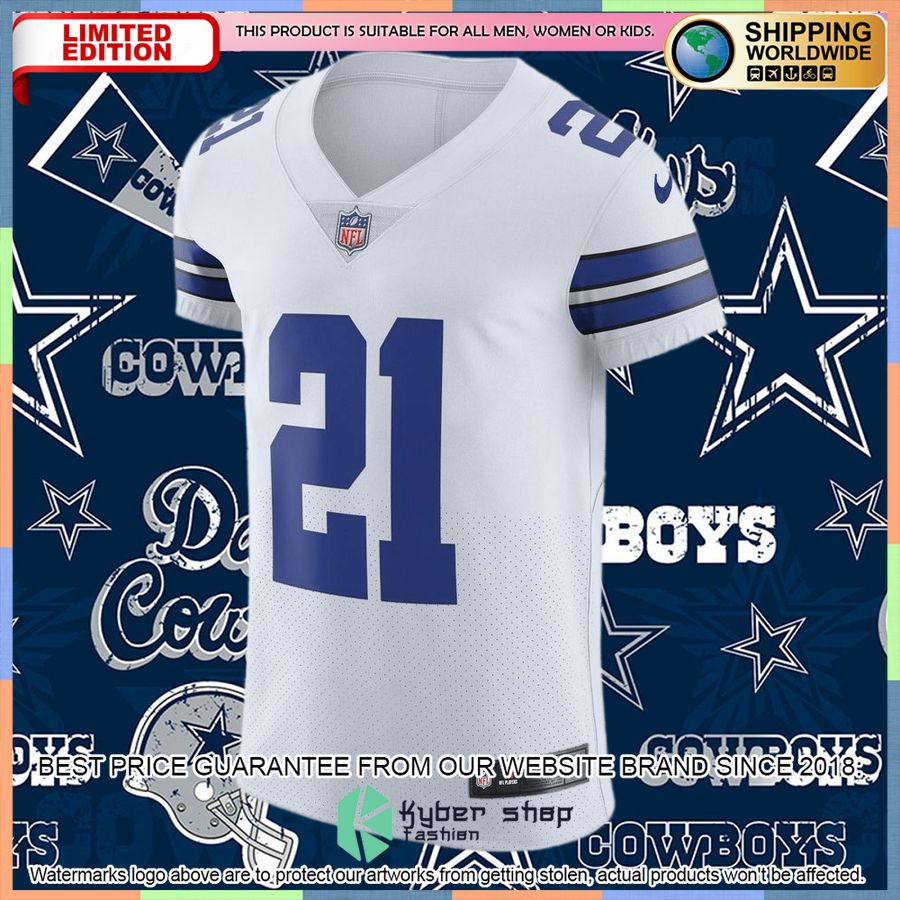 Ezekiel Elliott Dallas Cowboys Vapor Elite White Football Jersey 5 Ezekiel Elliott Dallas Cowboys Vapor Elite White Football Jersey word1