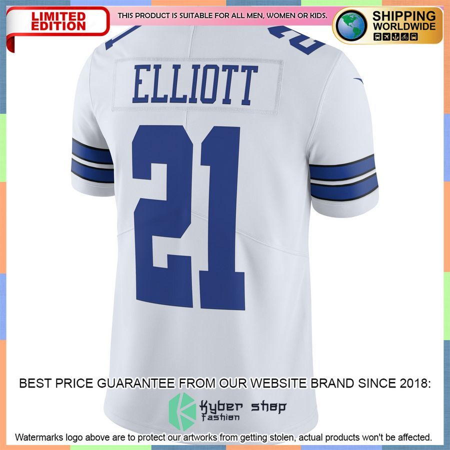 Ezekiel Elliott Dallas Cowboys Vapor White Football Jersey 3 Ezekiel Elliott Dallas Cowboys Vapor White Football Jersey word3
