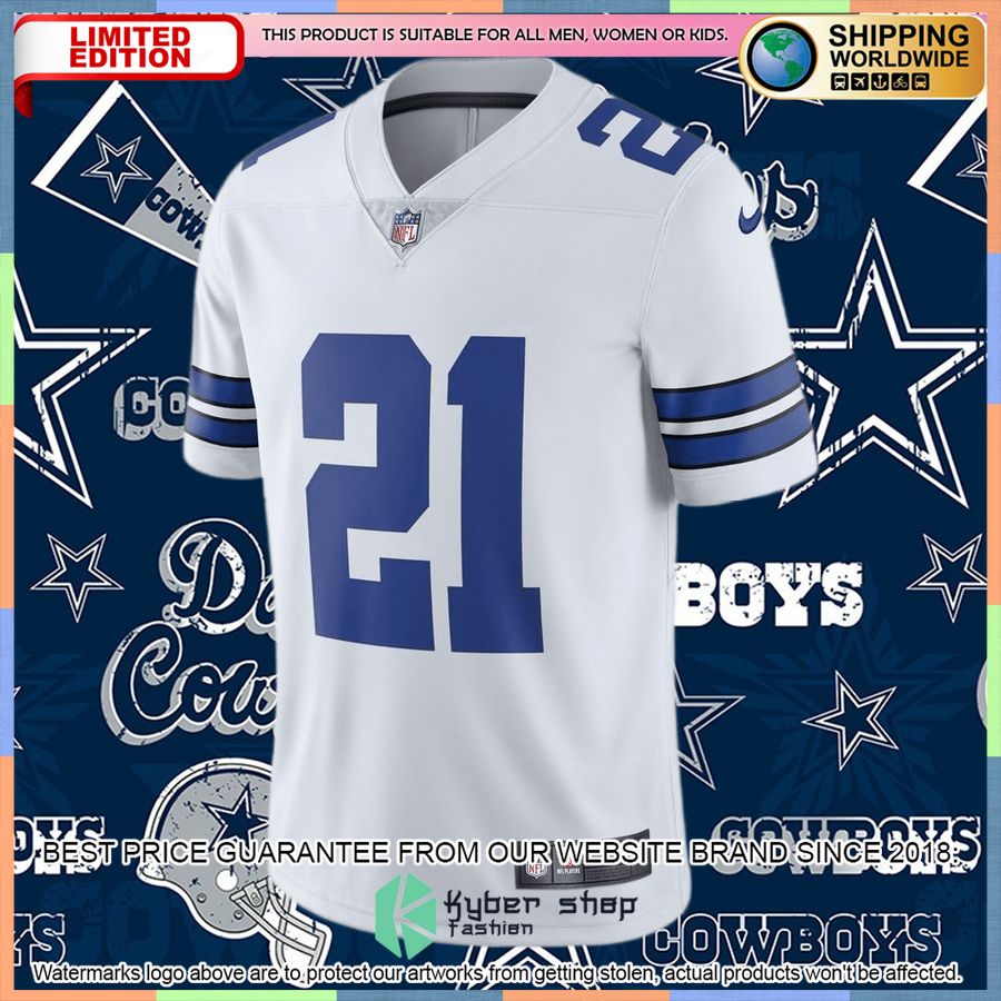 Ezekiel Elliott Dallas Cowboys Vapor White Football Jersey 5 Ezekiel Elliott Dallas Cowboys Vapor White Football Jersey word3