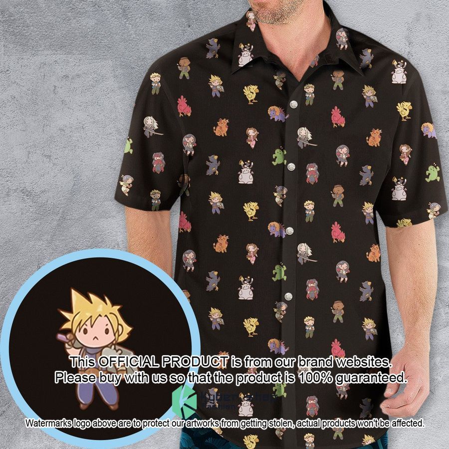 Final Fantasy Characters Pattern Hawaiian Shirt word3