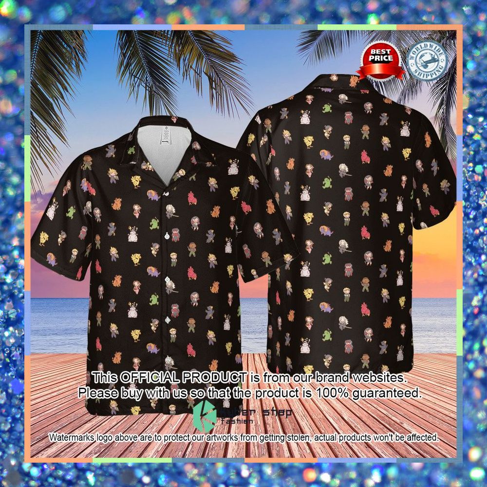 Final Fantasy Characters Pattern Hawaiian Shirt 8 Final Fantasy Characters Pattern Hawaiian Shirt word1