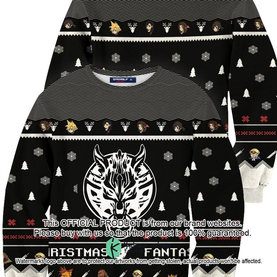 Final Fantasy Cloud Christmas Ugly Sweater word2
