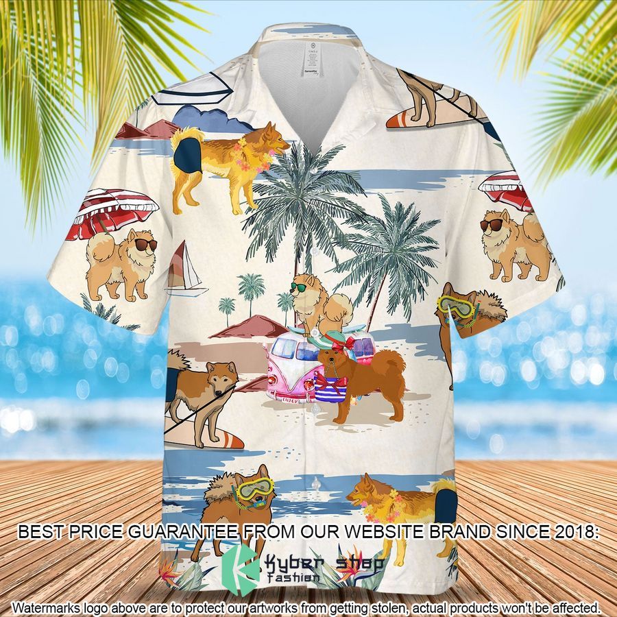 Finnish Spitz Summer Beach Hawaiian Shirt