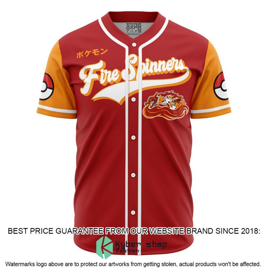 Fire Spinners Pokemon Baseball Jersey word3