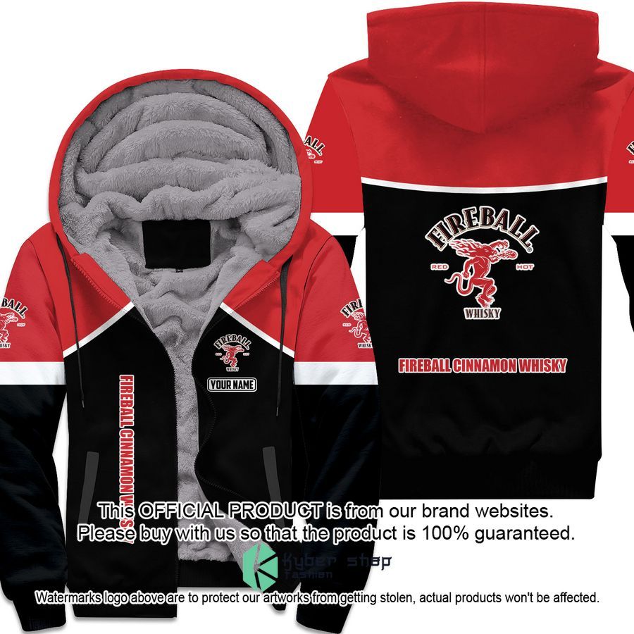 Fireball Cinnamon Whisky Custom Fleece Hoodie word3