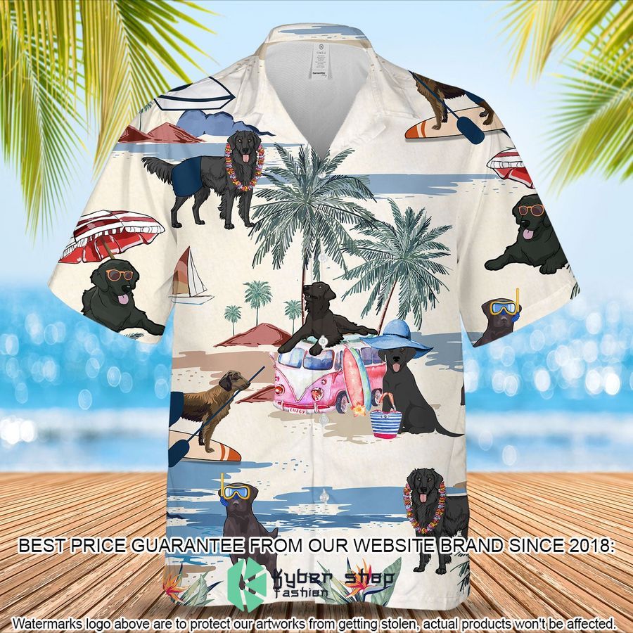 Flat-Coated Retriever Summer Beach Hawaiian Shirt