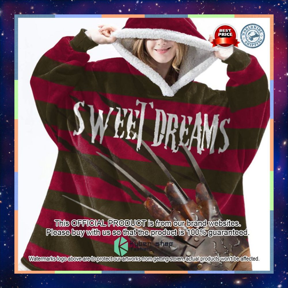 Freddy Krueger Sweet Dreams Blanket Hoodie 3 Freddy Krueger Sweet Dreams Blanket Hoodie word2
