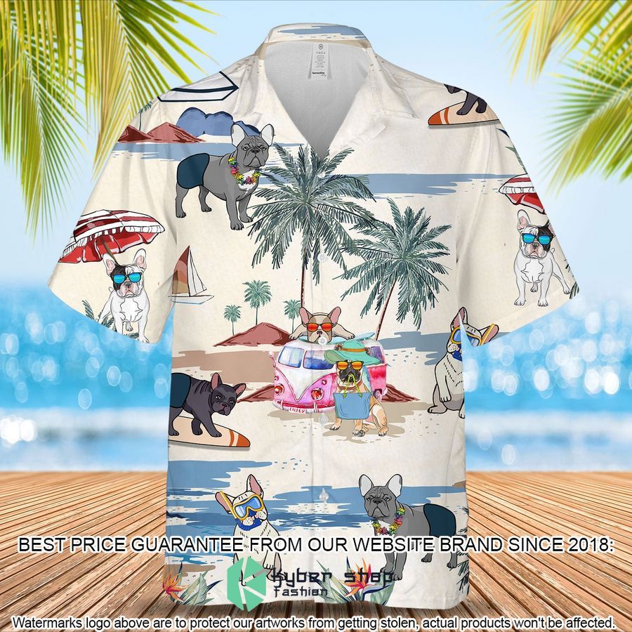French Bulldog Summer Beach Hawaiian Shirt