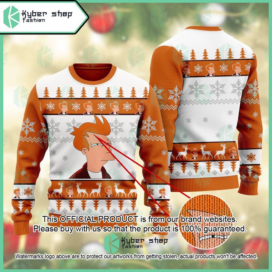 Fry Futurama Ugly Sweater word2