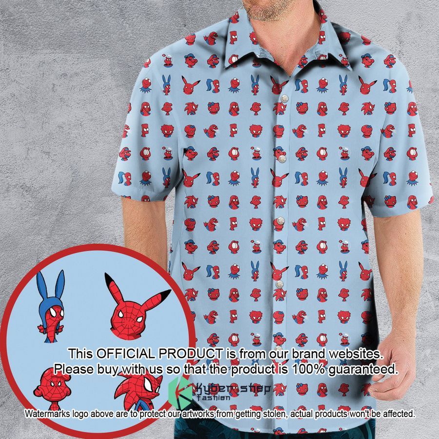 Funny Spider-Man Characters Pattern Hawaiian Shirt