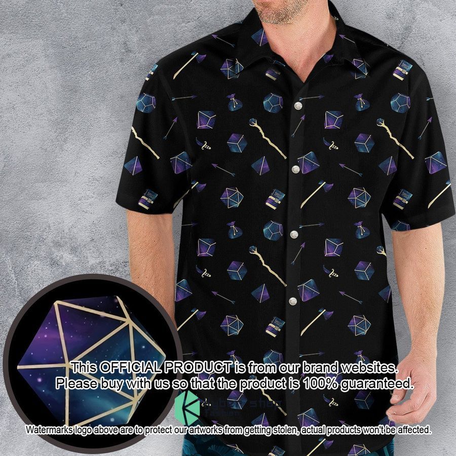 Galaxy In Dice Dungeons And Dragons Pattern Hawaiian Shirt