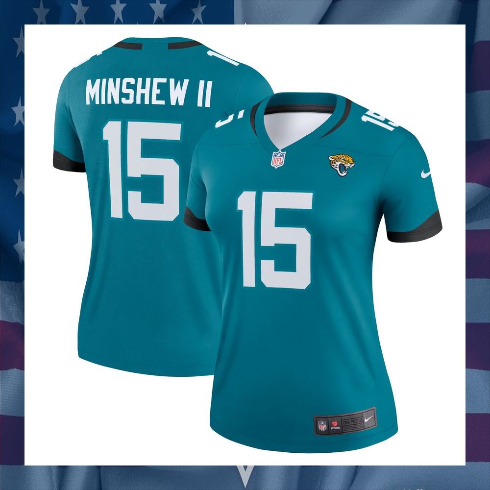 Gardner Minshew II Jacksonville Jaguars Women's Legend Teal Football Jersey 8 Gardner Minshew II Jacksonville Jaguars Women's Legend Teal Football Jersey word1
