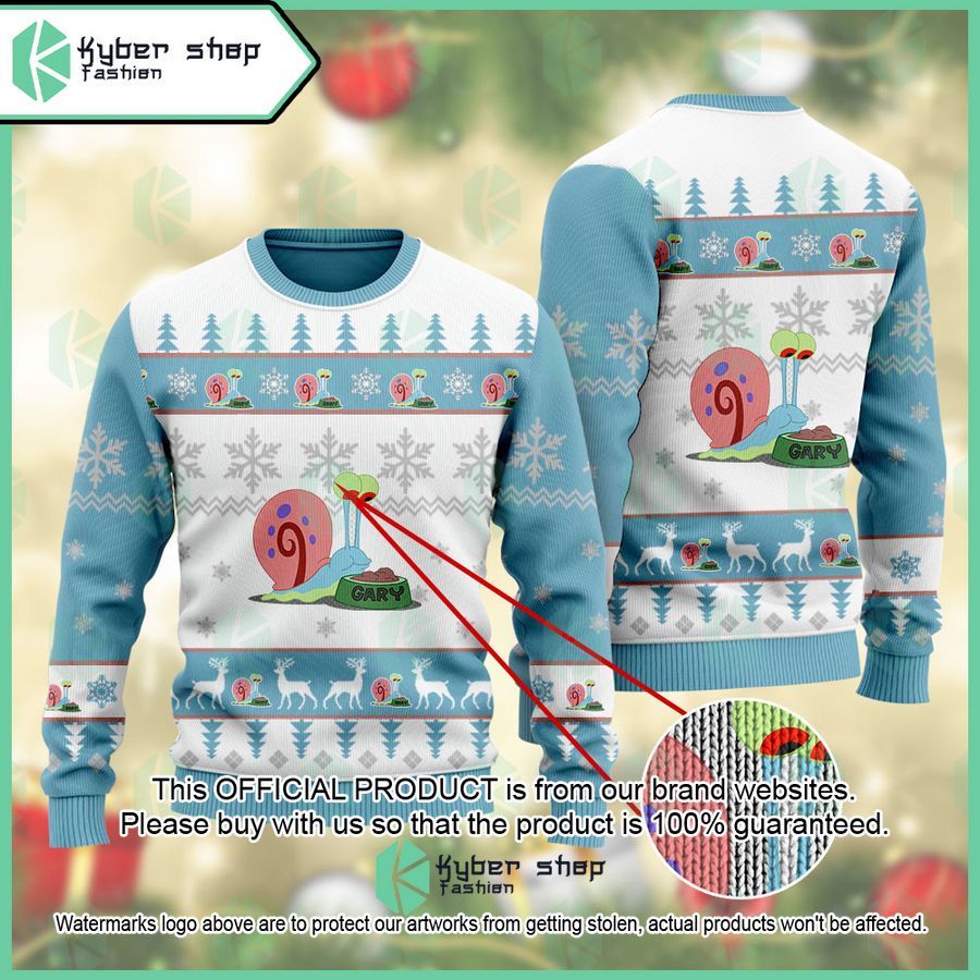 Gary SpongeBob SquarePants Christmas Sweater word1