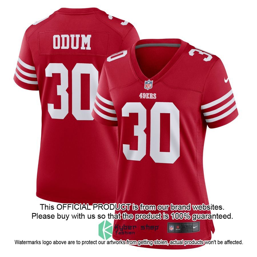 George Odum San Francisco 49ers Women's Scarlet Football Jersey