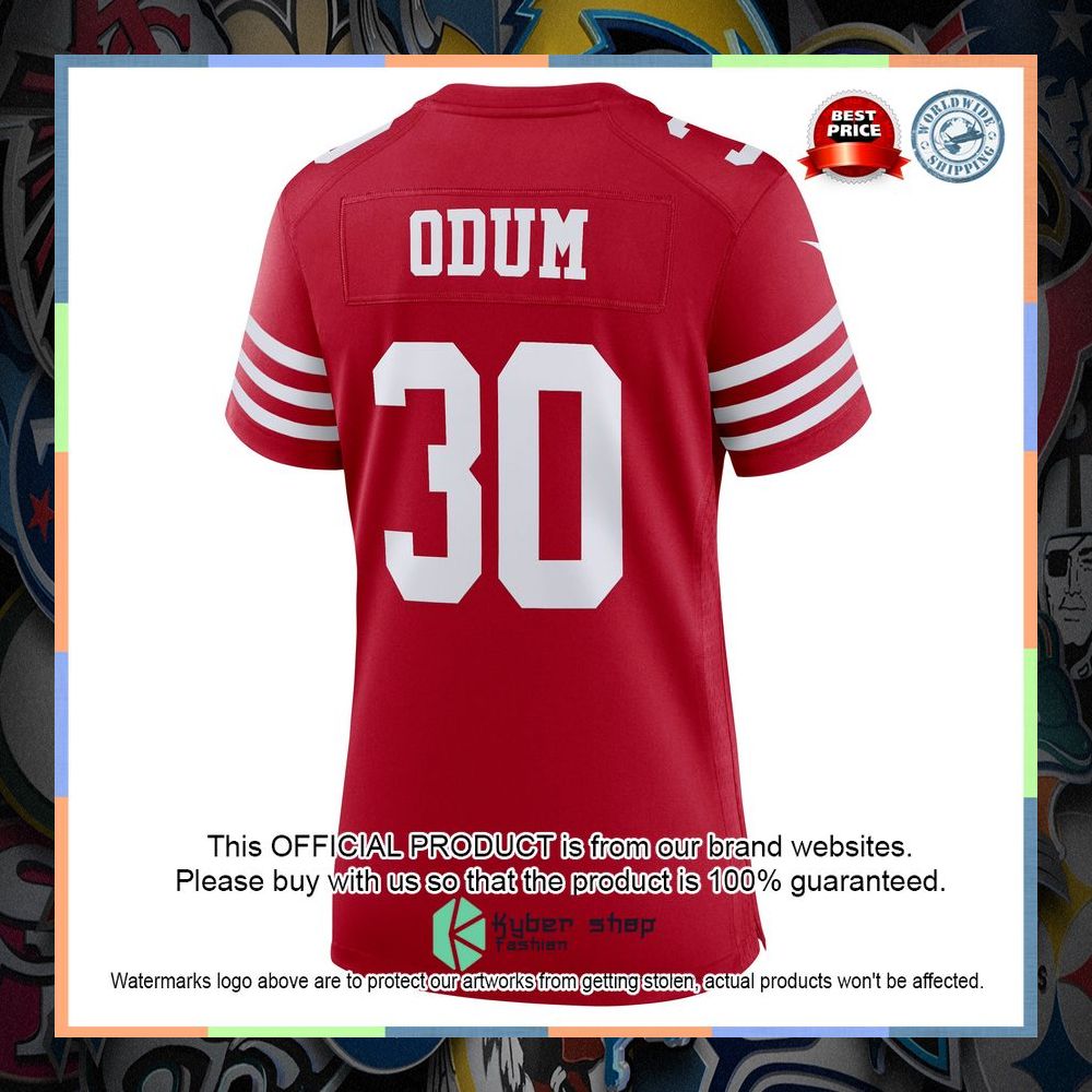 George Odum San Francisco 49ers Women's Scarlet Football Jersey 7 George Odum San Francisco 49ers Women's Scarlet Football Jersey word2