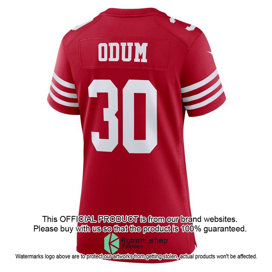George Odum San Francisco 49ers Women's Scarlet Football Jersey 3 George Odum San Francisco 49ers Women's Scarlet Football Jersey word2