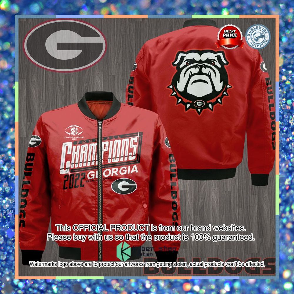 Georgia Bulldogs SEC Champions Bomber Jacket 3 Georgia Bulldogs SEC Champions Bomber Jacket word3