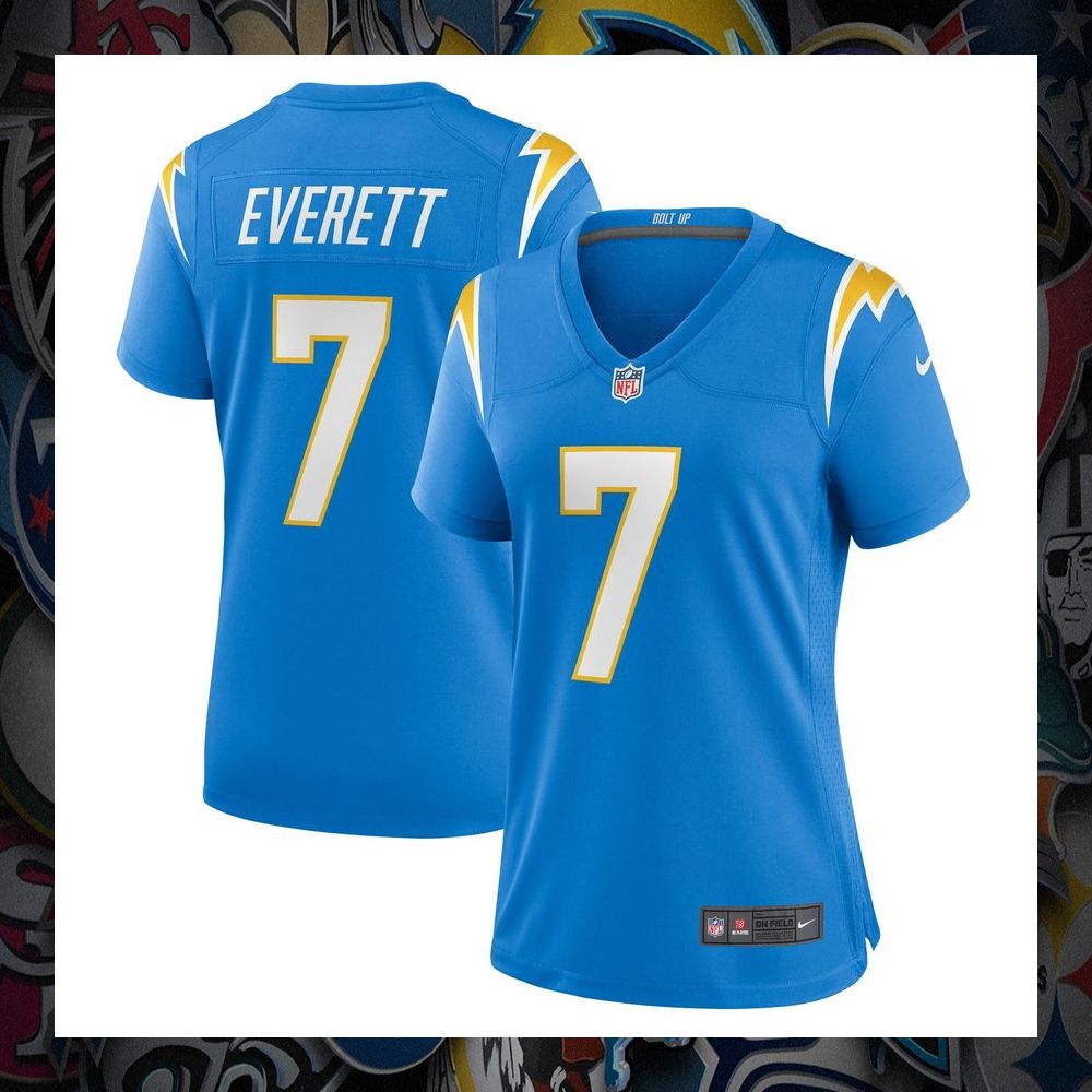 Gerald Everett Los Angeles Chargers Powder Blue Football Jersey 8 Gerald Everett Los Angeles Chargers Powder Blue Football Jersey word1