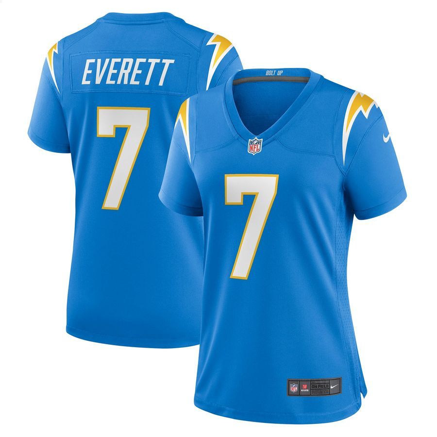 Gerald Everett Los Angeles Chargers Powder Blue Football Jersey 4 Gerald Everett Los Angeles Chargers Powder Blue Football Jersey word1