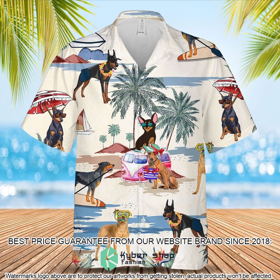 German Pinscher Summer Beach Hawaiian Shirt