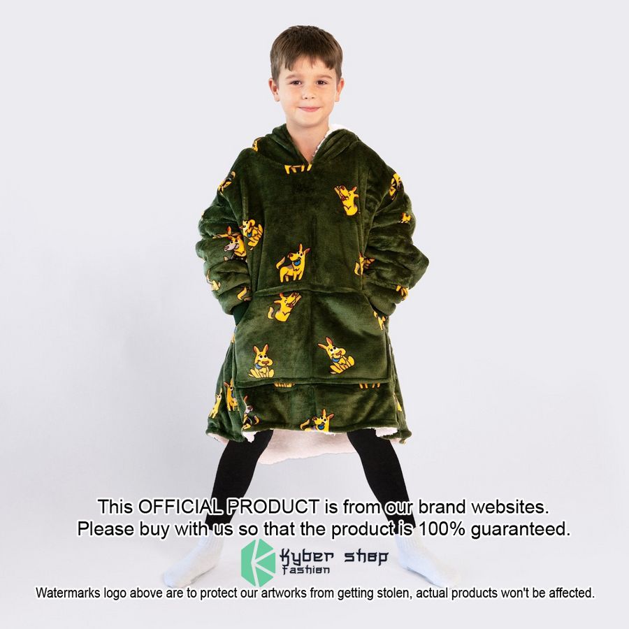 German Shepherd Kids Oodie Blanket Hoodie word1